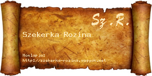 Szekerka Rozina névjegykártya